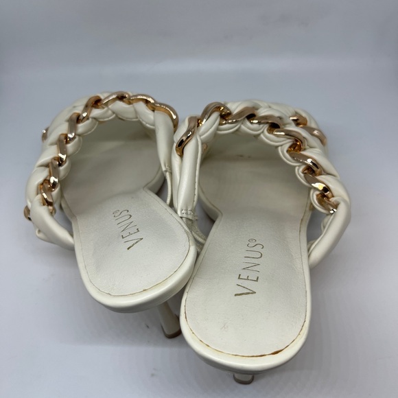 Venus Women's Cream and Gold Sandals size 8.5 - Picture 6 of 16